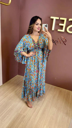 Vestido indiano manga